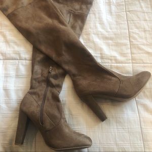 Never been worn! Taupe heeled boots